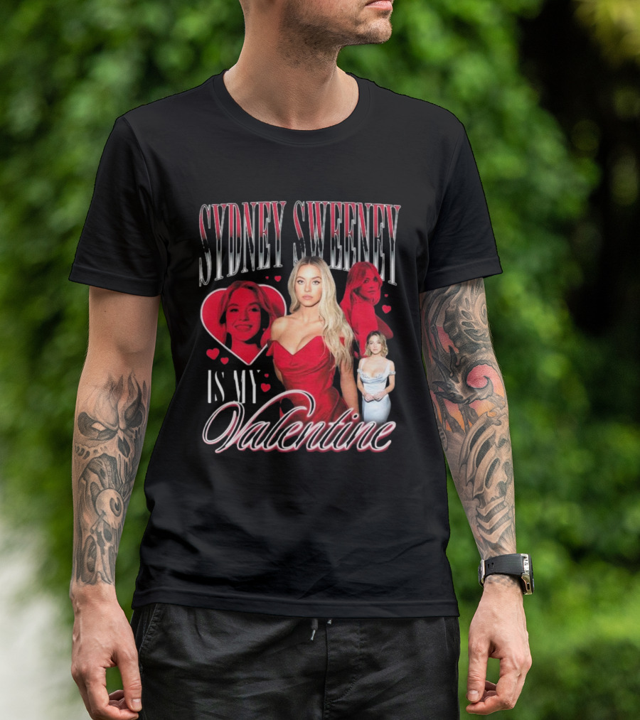 Sydney Sweeney Is My Valentine Retro Red Heart Aesthetic T-Shirt
