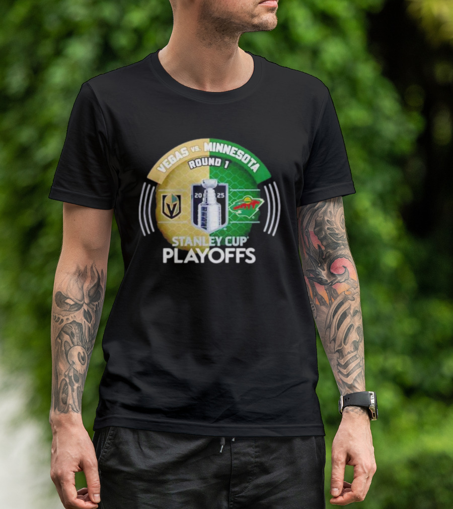 Vegas Vs Minnesota Round 1 Stanley Cup Playoffs 2025 T-Shirt