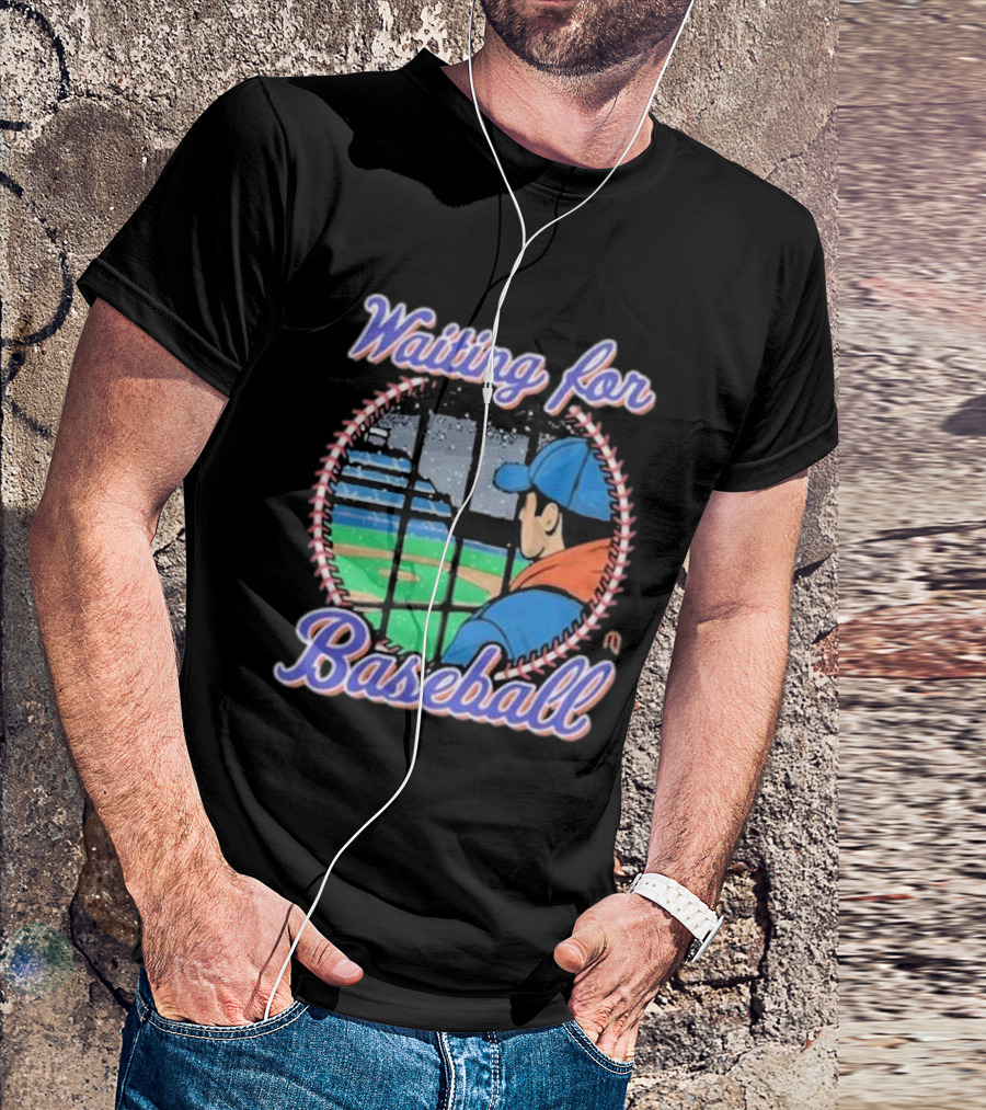 Waiting For Baseball Game Fan Looking Out Stadium Window T-Shirt