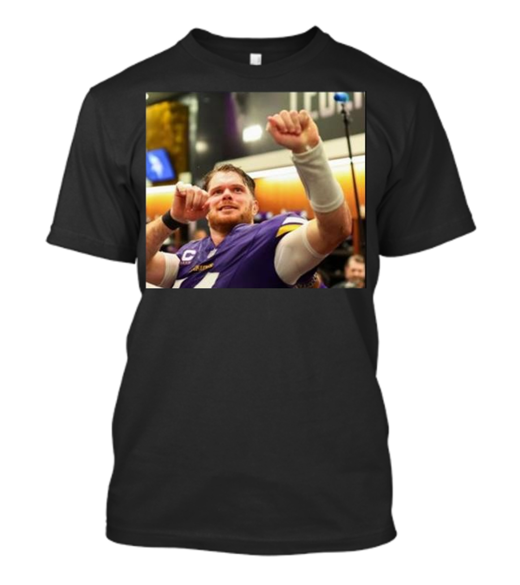 Vikings Locker Room Celebration With Sam Darnold In Jersey T-Shirt