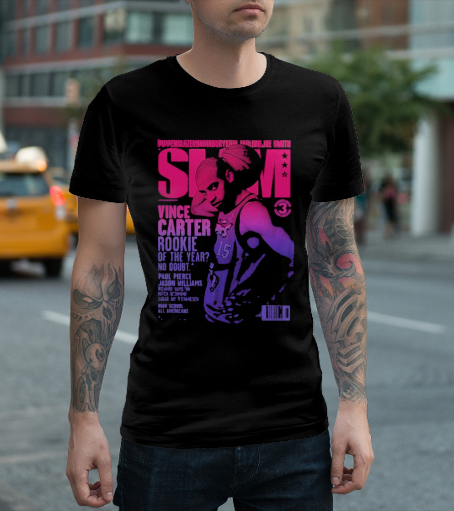 Vince Carter Toronto Rookie Of The Year 1999 SLAM 15 Gradient T-Shirt