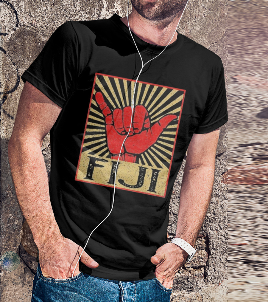 Fiji Retro Shaka Vintage Island Surfer T-Shirt