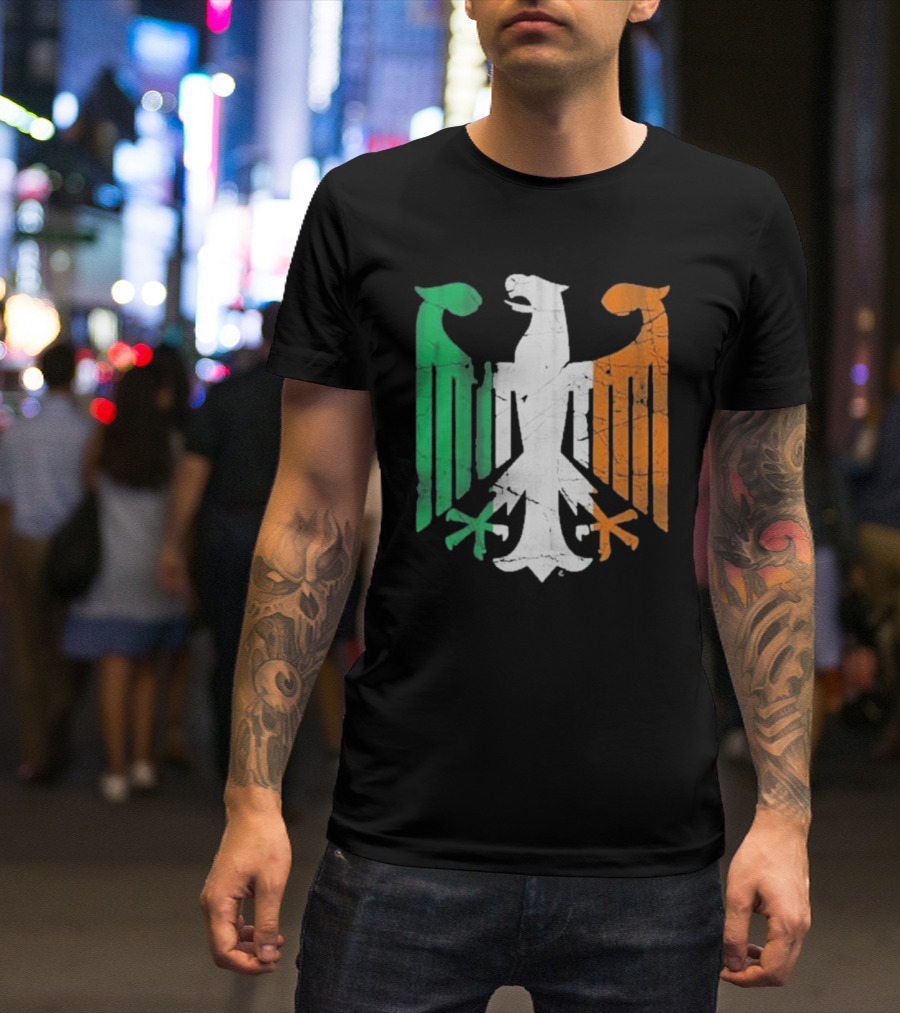 Vintage Irish German Eagle Emblem St Patrick’s Day Heritage T-Shirt