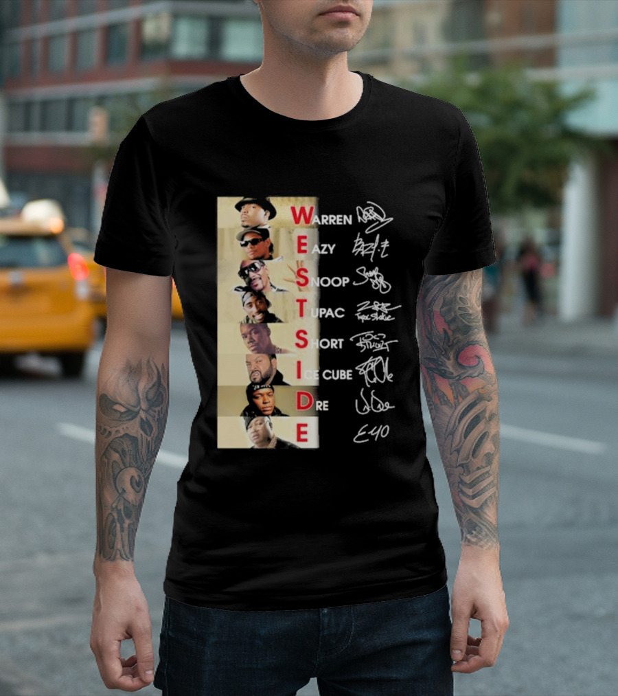 Warren Eazy Snoop Tupac Short Ice Cube Dre E40 Westside T-Shirt