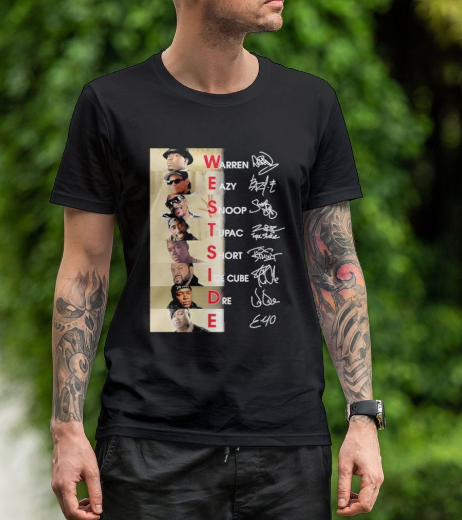 Warren Eazy Snoop Tupac Short Ice Cube Dre E40 Westside T-Shirt