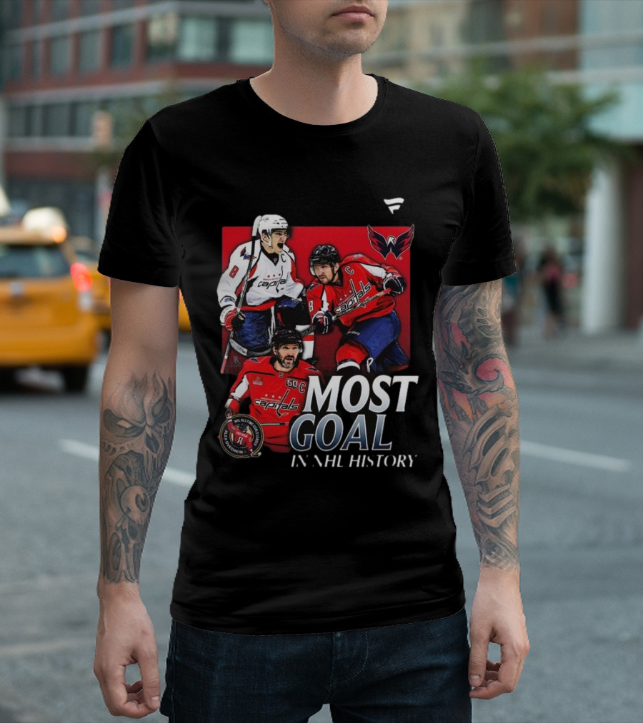 Washington Capitals Alexander Ovechkin Most Goals In NHL History Evolution 8 T-Shirt