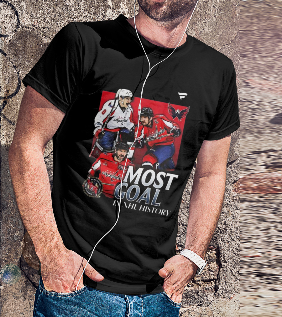 Washington Capitals Alexander Ovechkin Most Goals In NHL History Evolution 8 T-Shirt