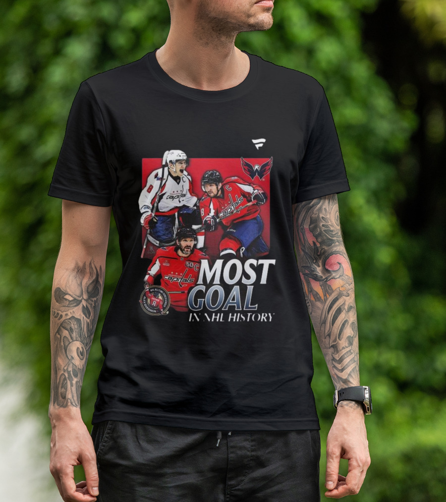 Washington Capitals Alexander Ovechkin Most Goals In NHL History Evolution 8 T-Shirt