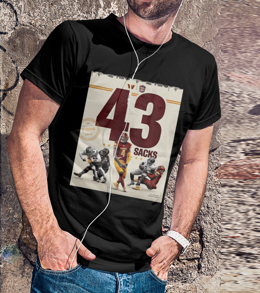 Washington Commanders 43 Sacks Chunky Sacks Hunger Program T-Shirt