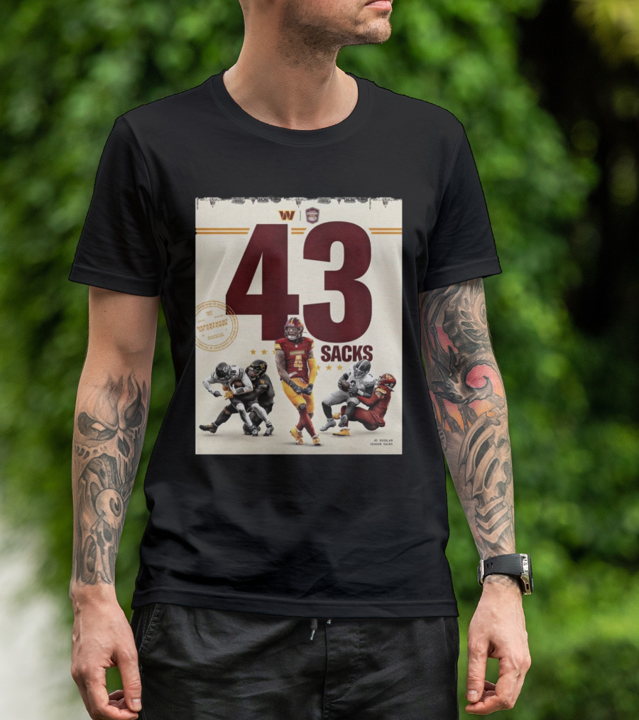 Washington Commanders 43 Sacks Chunky Sacks Hunger Program T-Shirt