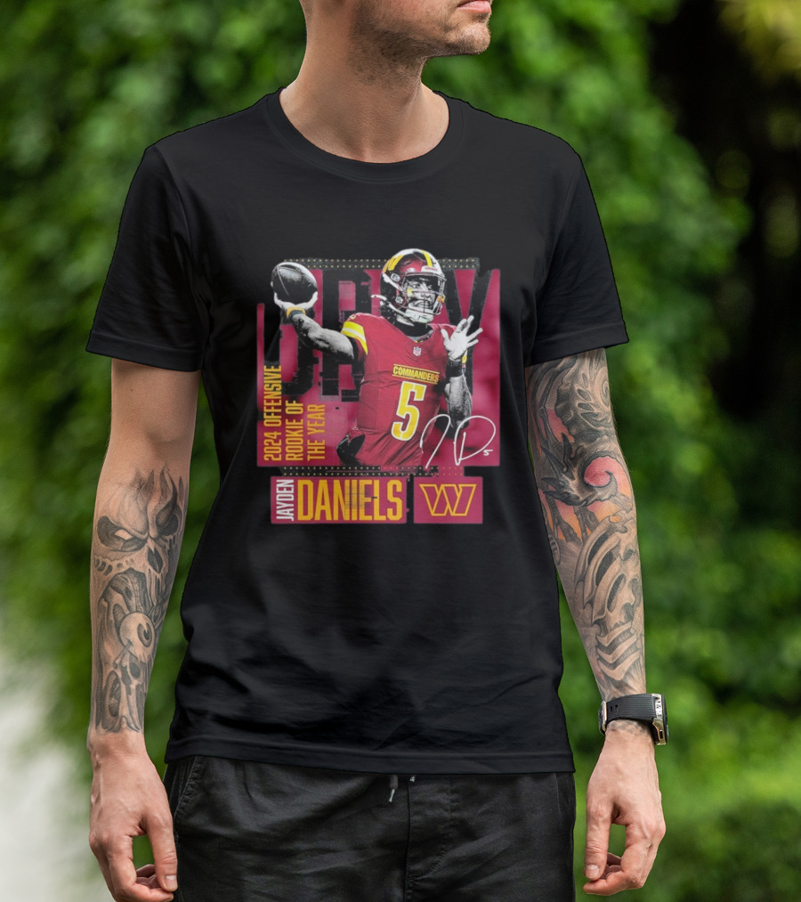 Washington Commanders Jayden Daniels 2024 Offensive Rookie Of The Year T-Shirt