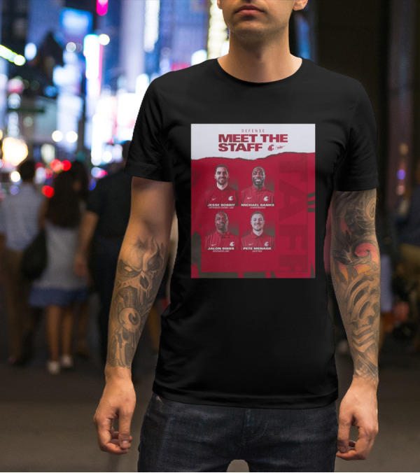 Defense Meet The Staff Washington State Cougars Jesse Bobbit Michael Banks Jalon Bibbs Pete Menage Nike T-Shirt