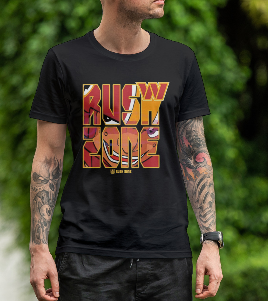 Washington Commanders NFL Rush Zone Cartoon Football T-Shirt