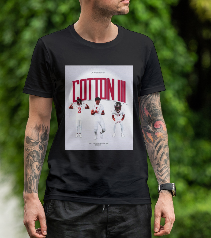 Washington State Cougars Football Tyrone Cotton III Welcome To The Palouse T-Shirt
