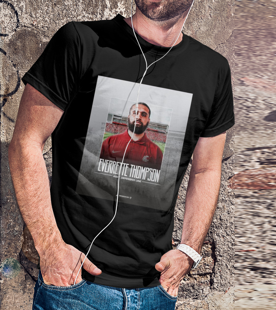 Washington State Football Everette Thompson Assistant Defensive Line Coach Palouse Stadium T-Shirt