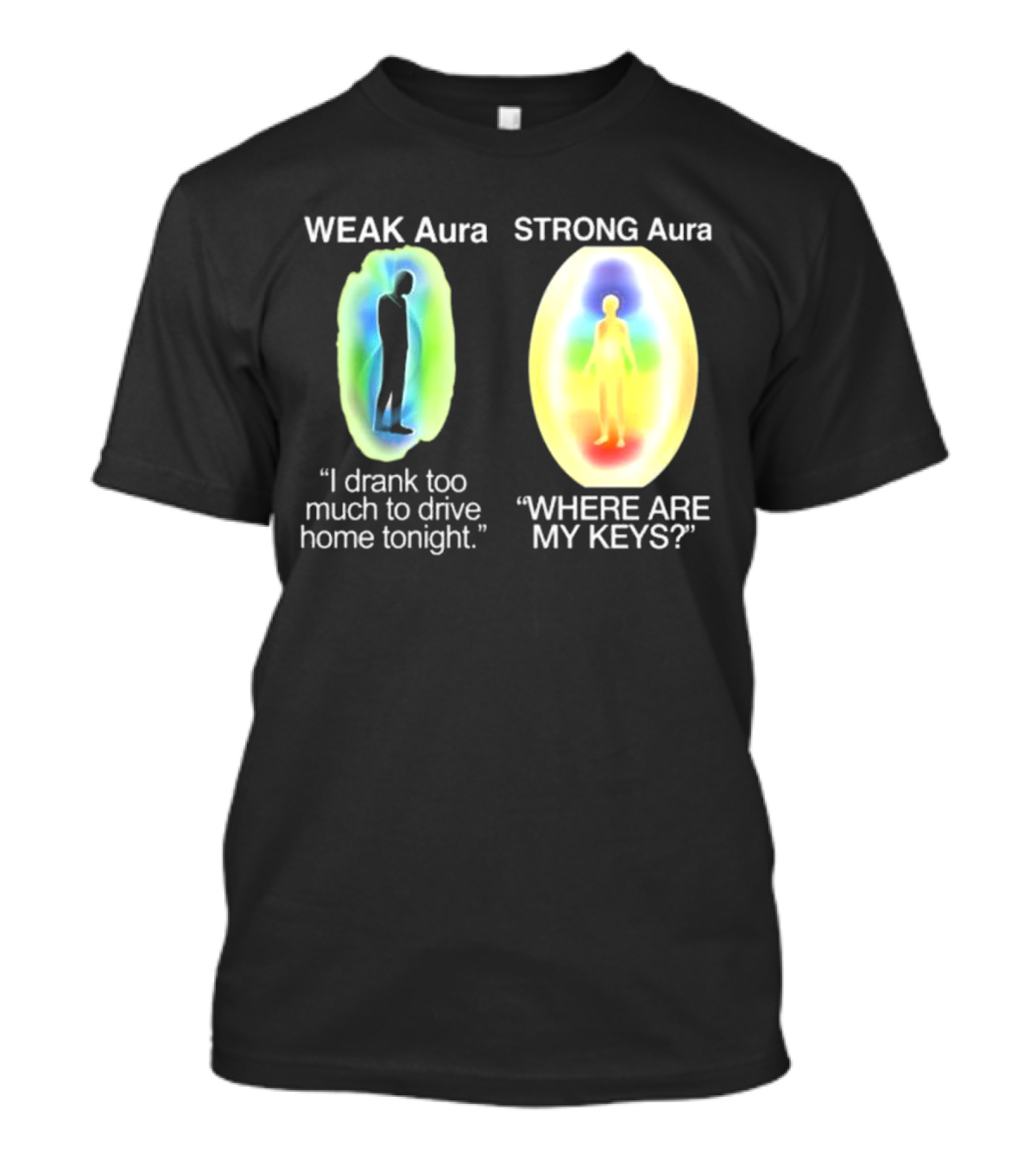 Weak Aura I Drank Too Much To Drive Home Strong Aura Where Are My Keys T-Shirt
