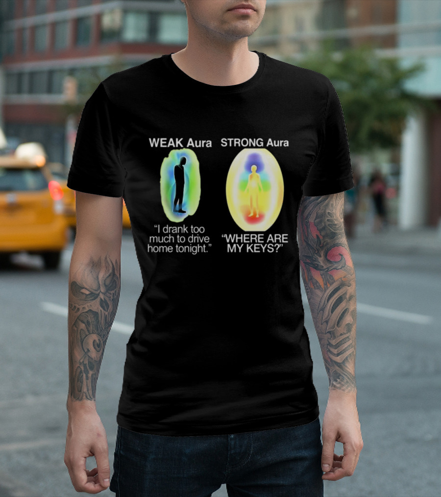 Weak Aura I Drank Too Much To Drive Home Strong Aura Where Are My Keys T-Shirt