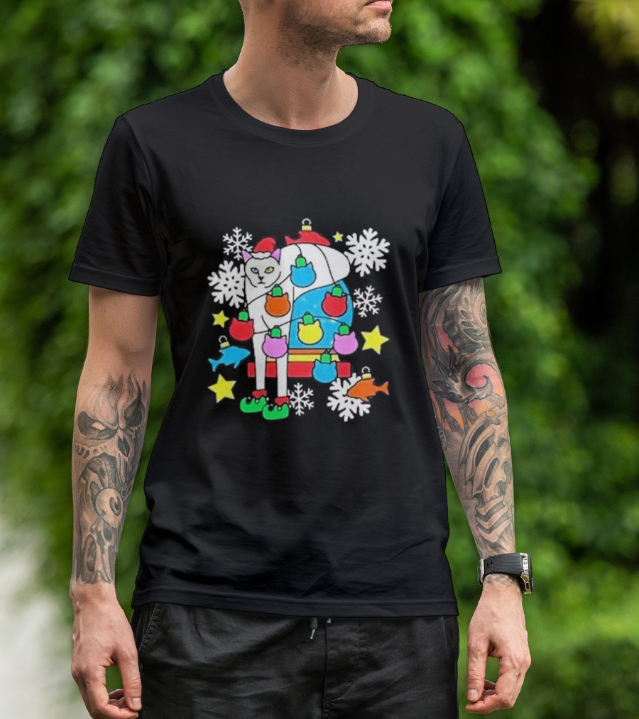Weird Little Holiday Christmas 2024 Festive Llama Decorated With Ornaments T-Shirt