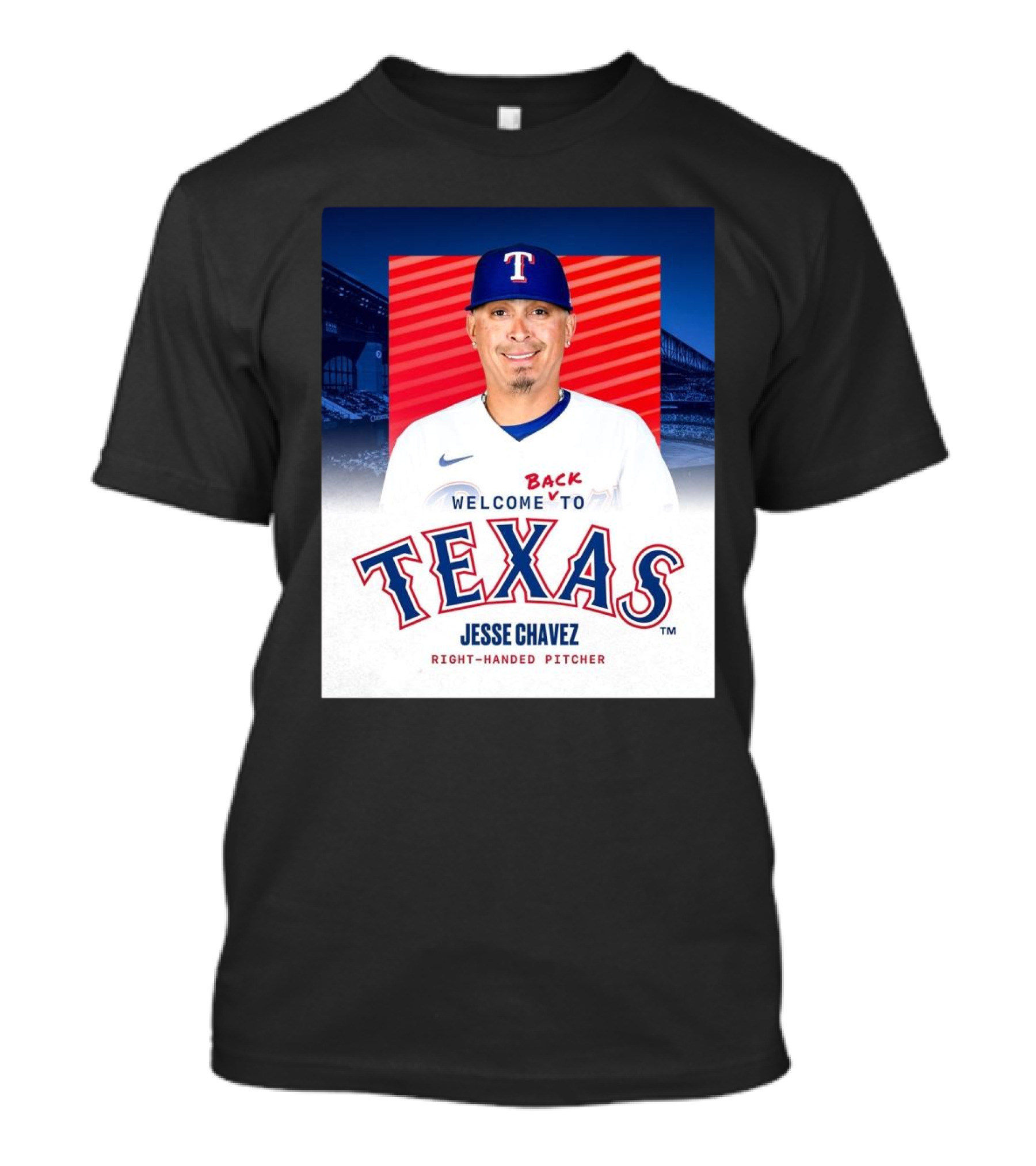 Welcome Back To Texas Rangers Jesse Chavez Right-Handed Pitcher T-Shirt