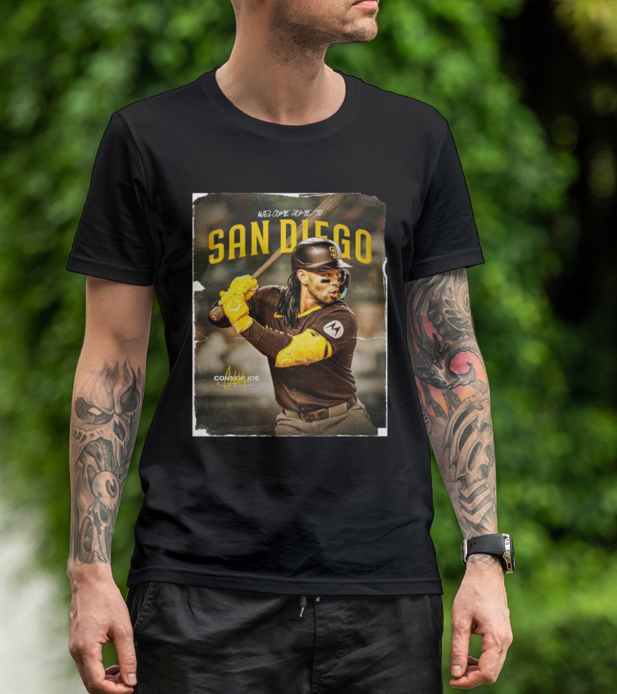 Welcome Home To San Diego Padres Connor Joe Signature T-Shirt