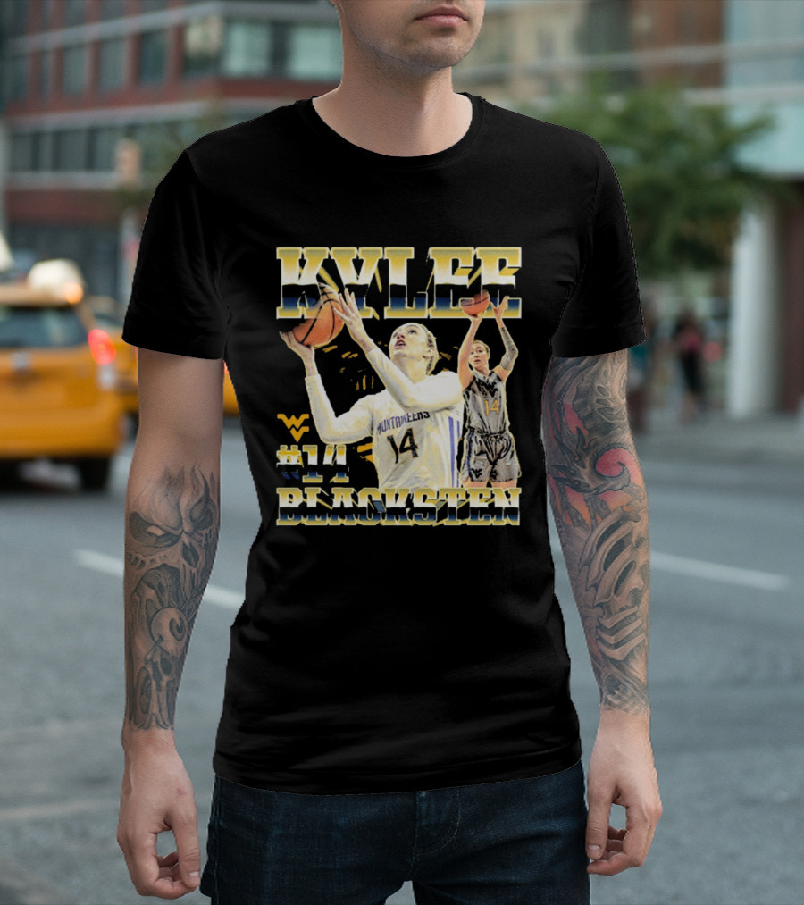 West Virginia Mountaineers Basketball Kylee Blacksten #14 T-Shirt