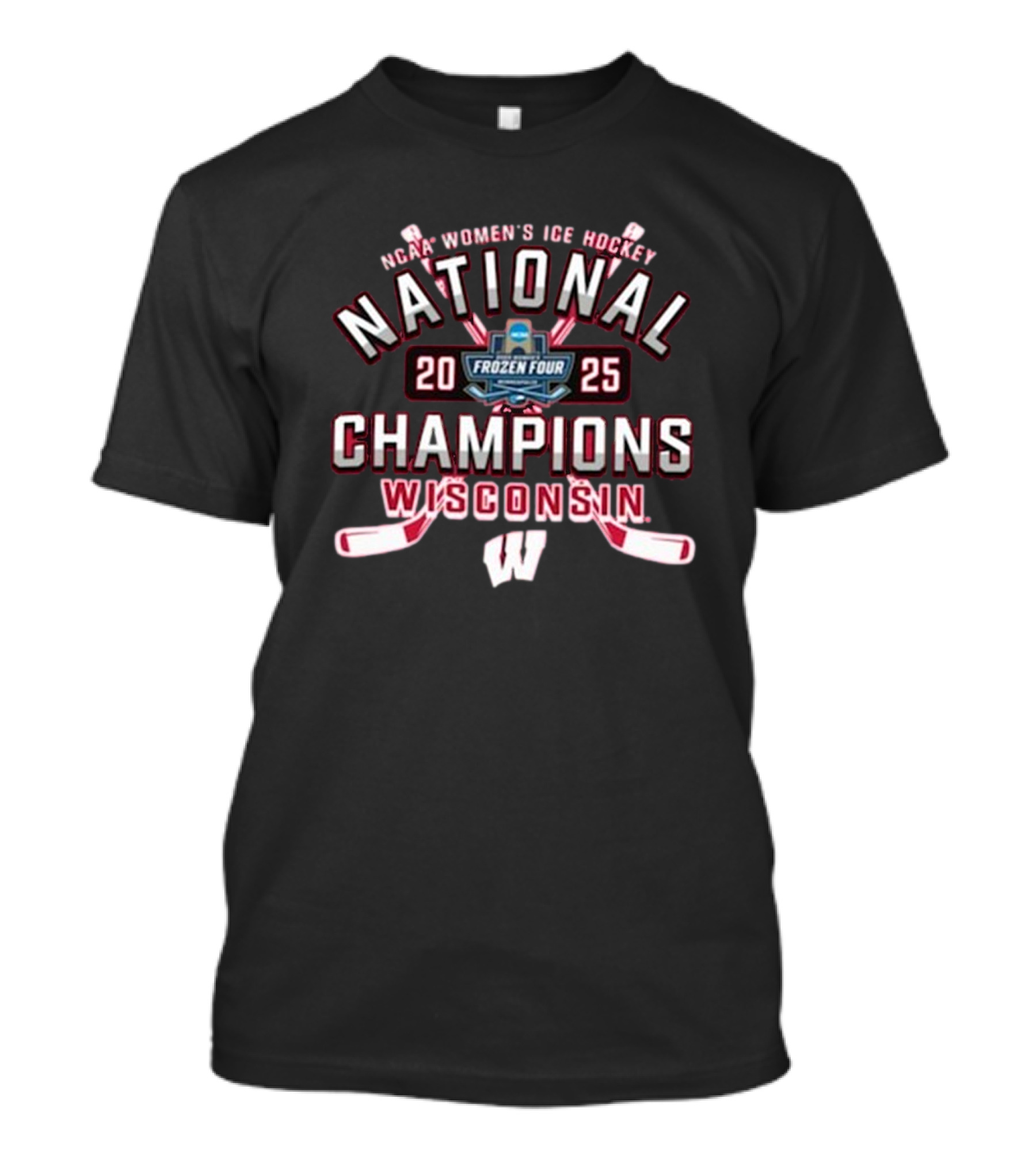 NCAA Women's Ice Hockey 2025 National Champions Wisconsin Frozen Four T-Shirt