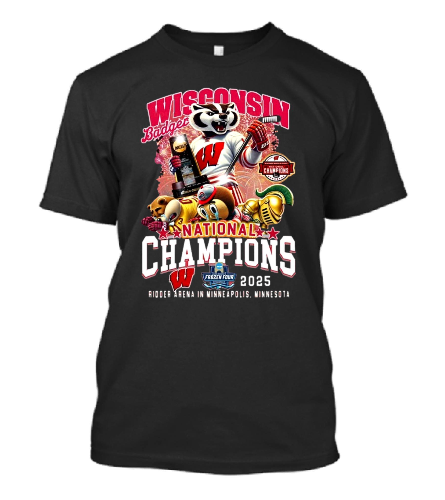 Wisconsin Badger National Champions 2025 Frozen Four NCAA Winner Minneapolis Minnesota T-Shirt