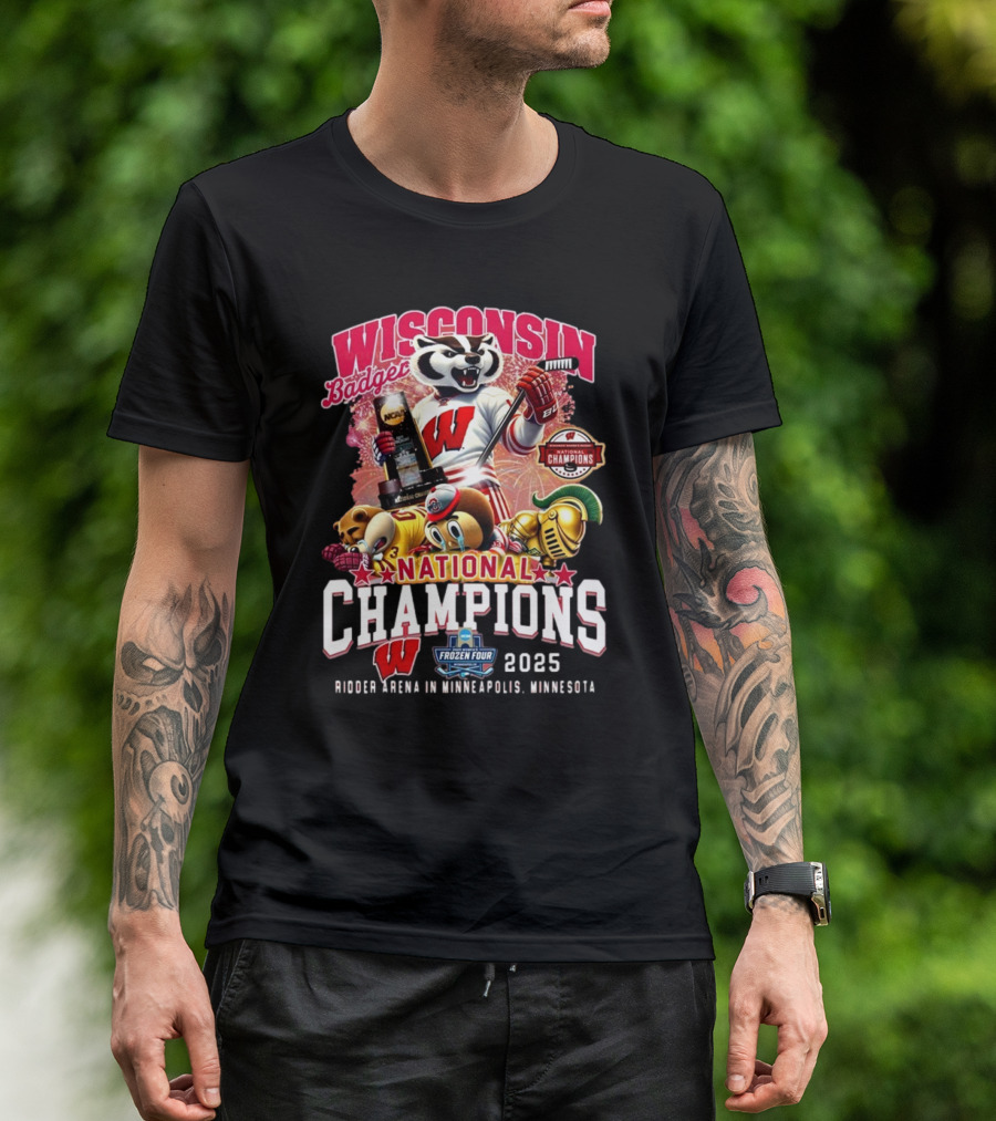 Wisconsin Badger National Champions 2025 Frozen Four NCAA Winner Minneapolis Minnesota T-Shirt