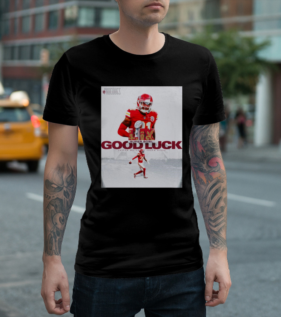 NFL Kansas City Chiefs Good Luck Super Bowl LIX Jaylen Watson Jaden Hicks T-Shirt