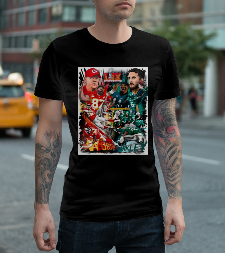 Super Bowl LIX Kansas City Chiefs Vs Philadelphia Eagles Worthy Barkley Showdown T-Shirt