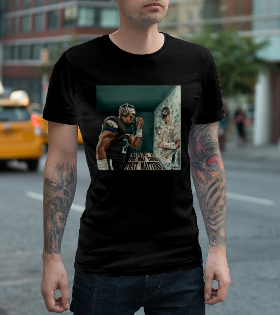 Winning Is The Only Thing That Matters Football Player Reflecting on Victory Trophy Moment T-Shirt