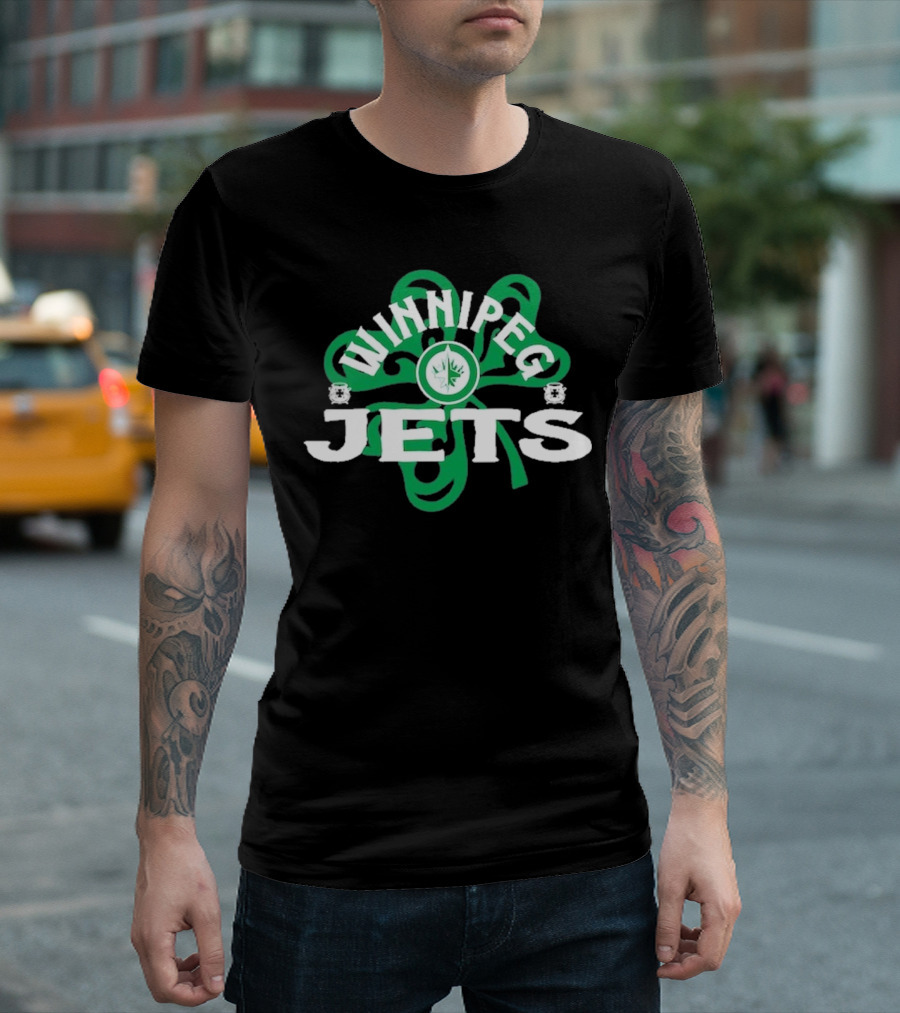Winnipeg Jets Shamrock St. Patrick’s Day Hockey T-Shirt