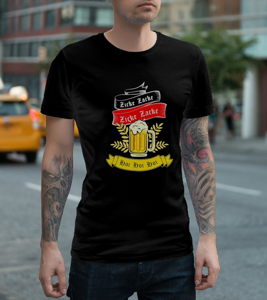 Zicke Zacke Oktoberfest Beer Germany Flag Hoi Hoi Hoi T-Shirt
