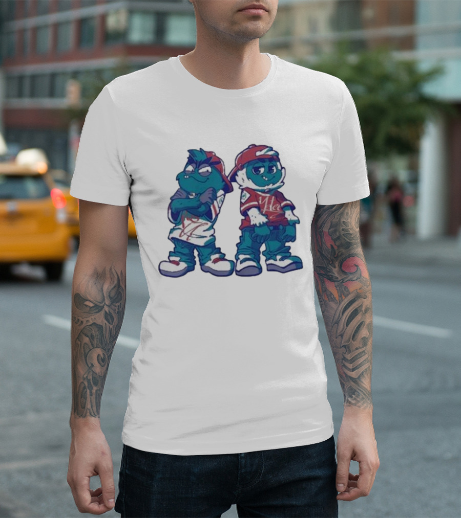 2 Kewl 4 School April Fools 2025 Hip Hop Cartoon Characters in Caps and Sneakers T-Shirt