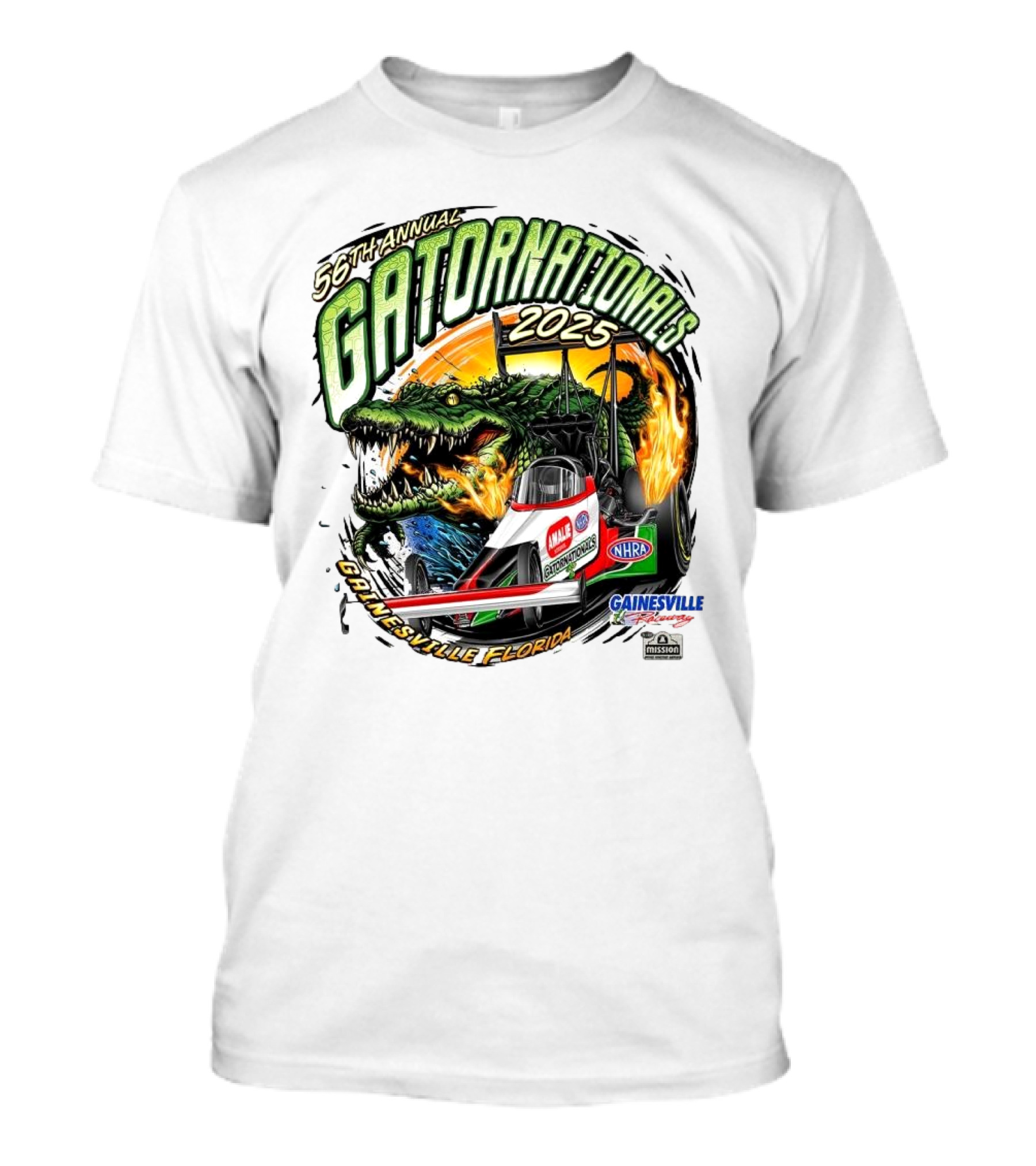 56th Annual Gatornationals 2025 Gainesville Florida NHRA Drag Racing Event T-Shirt