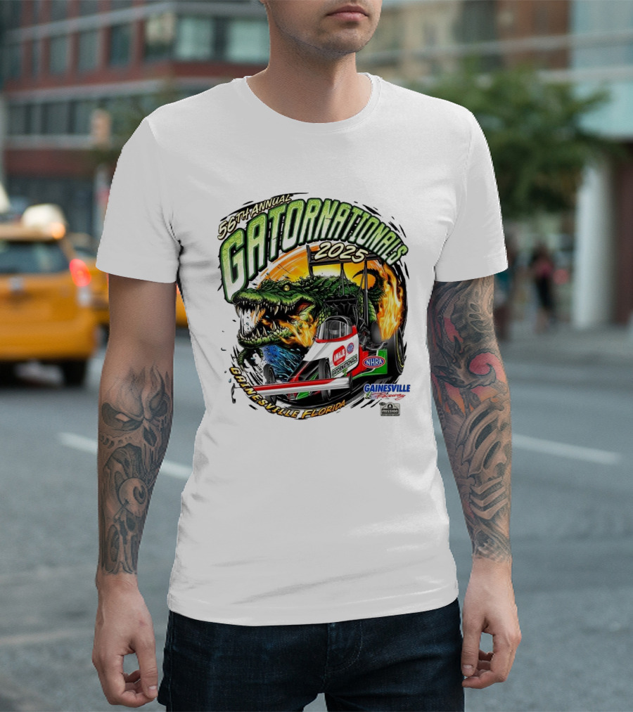 56th Annual Gatornationals 2025 Gainesville Florida NHRA Drag Racing Event T-Shirt