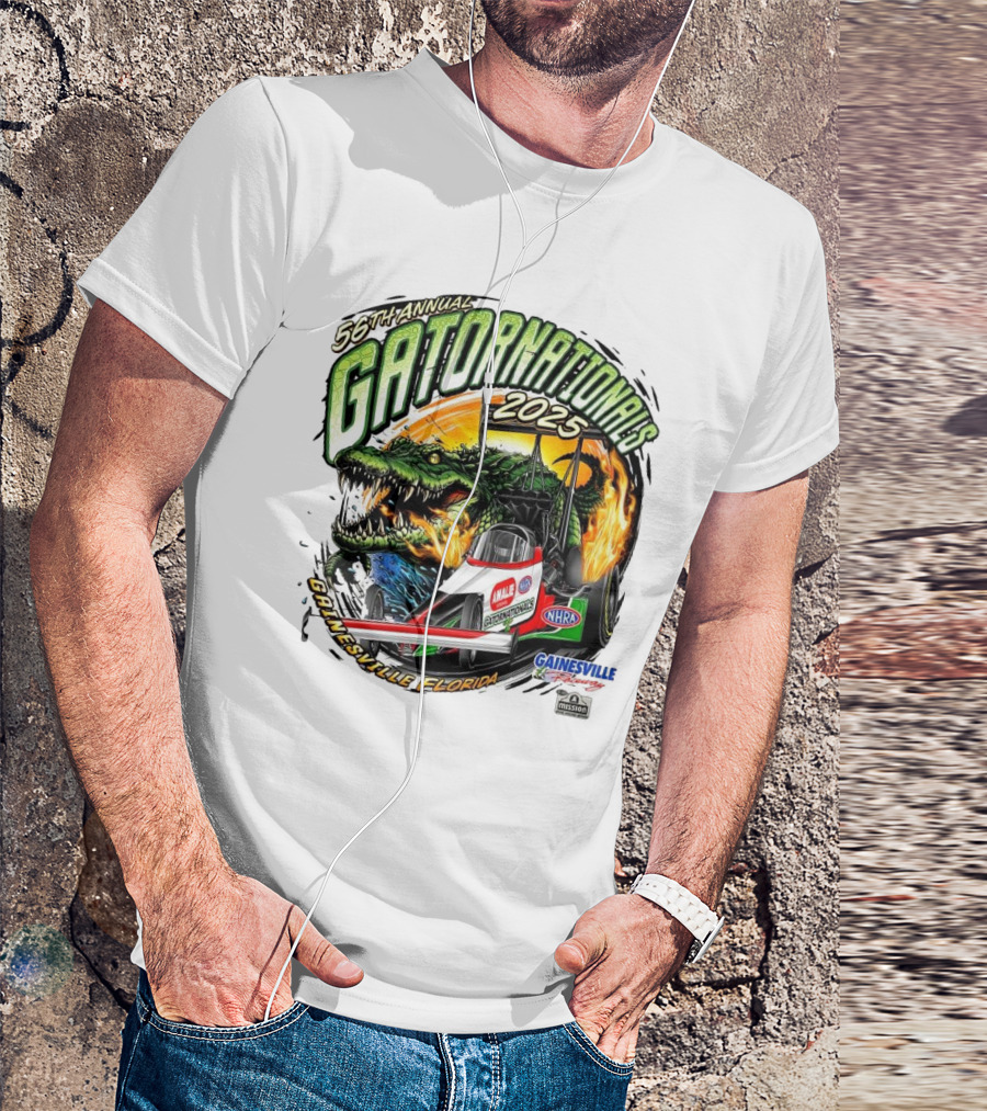 56th Annual Gatornationals 2025 Gainesville Florida NHRA Drag Racing Event T-Shirt