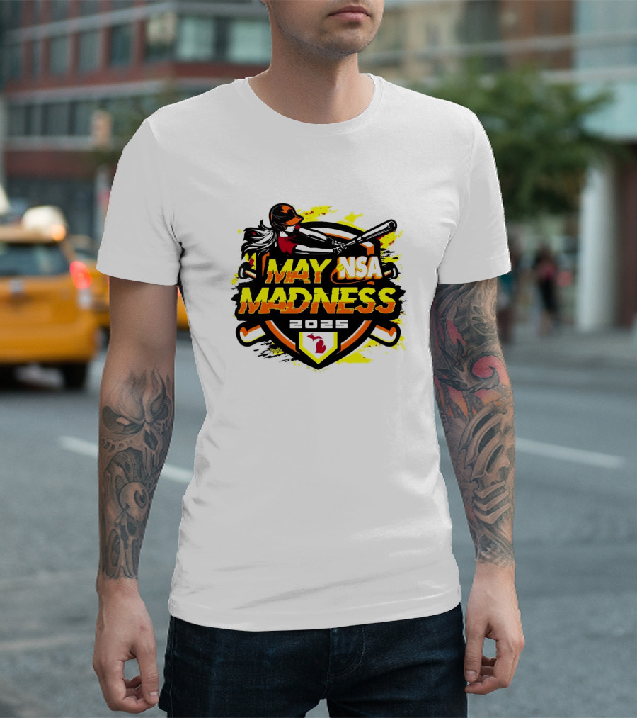 2025 NSA May Madness Fastpitch Tournament Michigan Logo T-Shirt