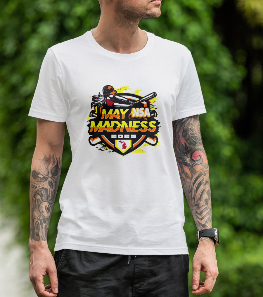 2025 NSA May Madness Fastpitch Tournament Michigan Logo T-Shirt