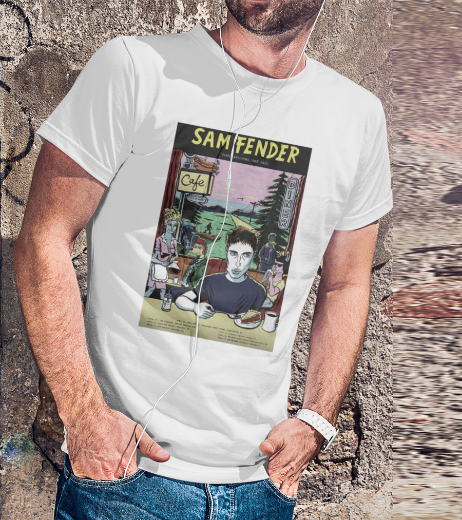 Sam Fender People Ing Tour 2025 Diner Scene Portland Oregon April T-Shirt
