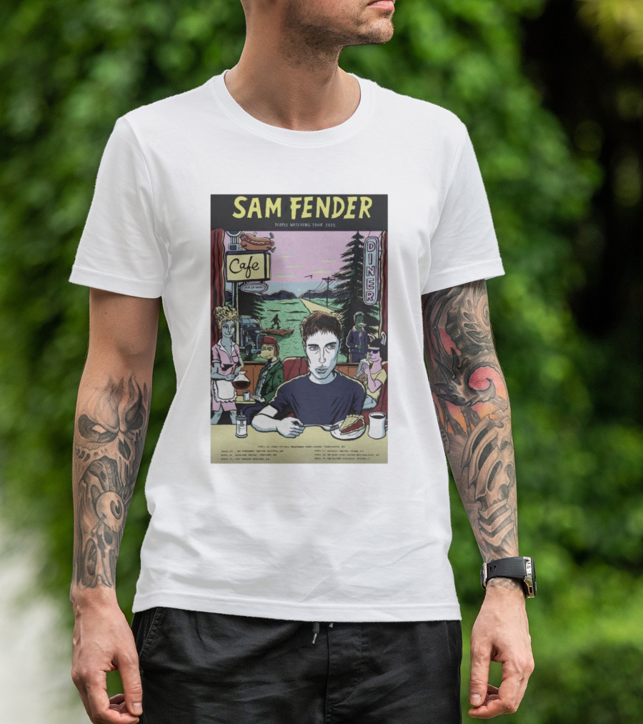 Sam Fender People Ing Tour 2025 Diner Scene Portland Oregon April T-Shirt