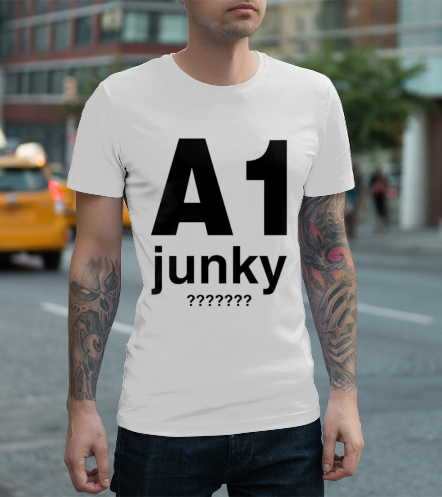 A1 Junky Motorcycle Racing Graphic Bold Nostalgic Style T-Shirt