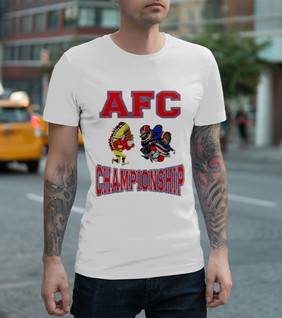 AFC Championship 2025 Kansas City Chiefs Buffalo Bills Mascots T-Shirt