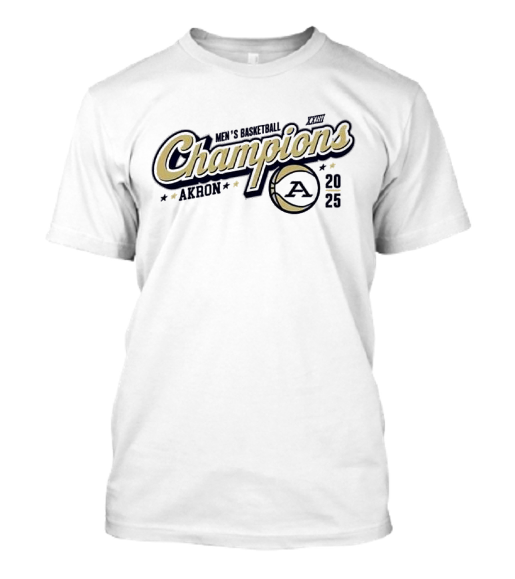 Akron Zips 2025 MAC Basketball Champions Stars And Moon Basketball Theme T-Shirt