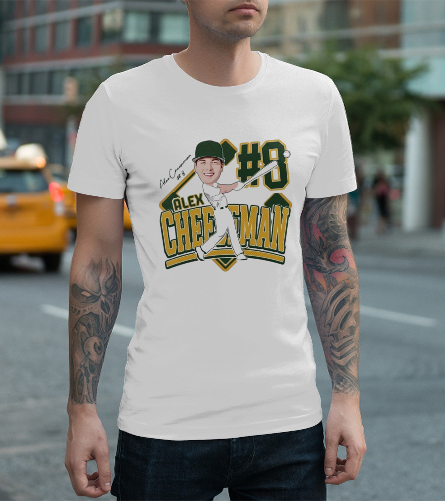 Alex Cheeseman #8 Baseball Caricature 2025 T-Shirt