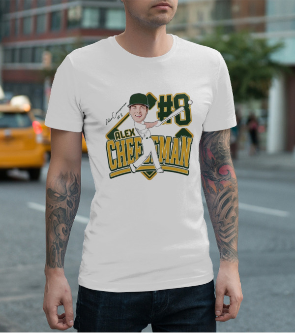 Alex Cheeseman #8 Baseball Caricature 2025 T-Shirt