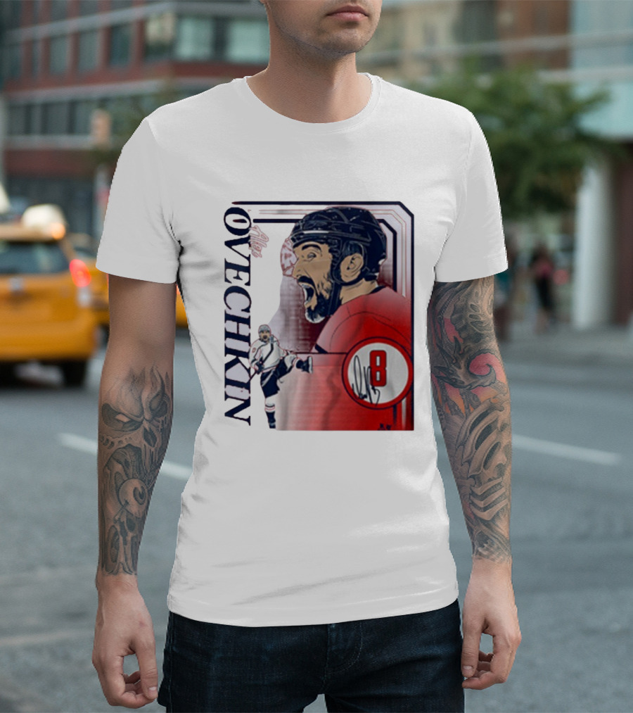 Alexander Ovechkin Dynamic Hockey Collage Number 8 T-Shirt