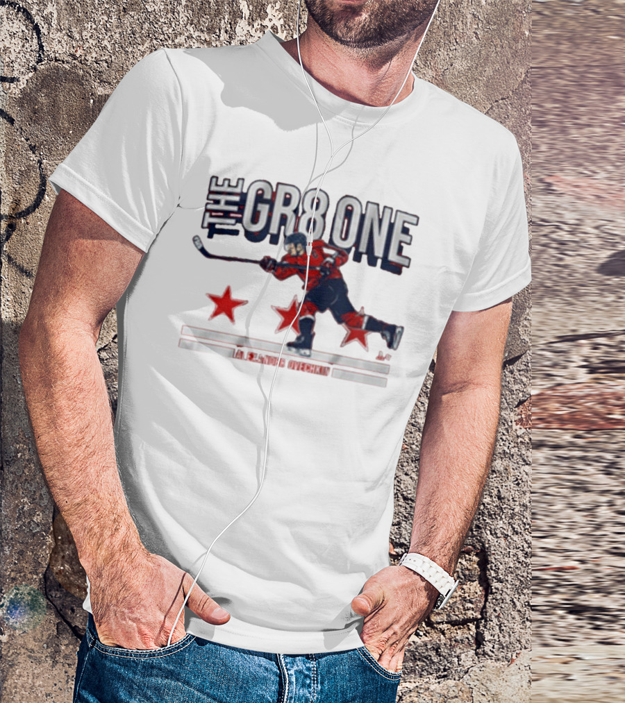 The GR8 One Alexander Ovechkin Hockey Player With Stars And Stick T-Shirt