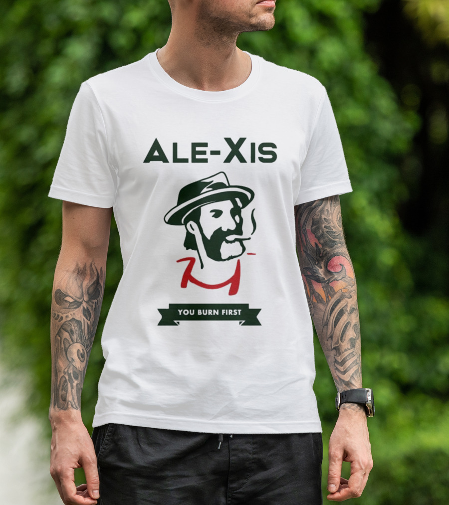 ALE-XIS You Burn First Smoking Man Fedora Illustration T-Shirt