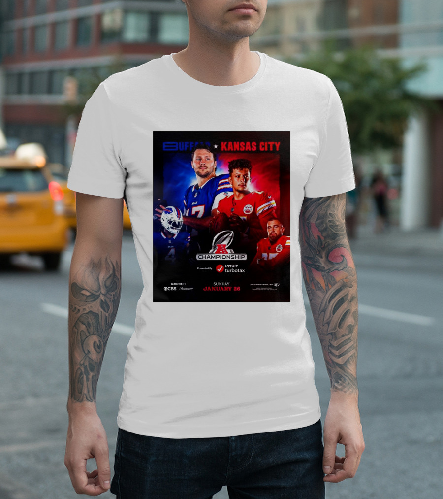 Buffalo Kansas City AFC Championship January 26 Allen Mahomes Showdown T-Shirt